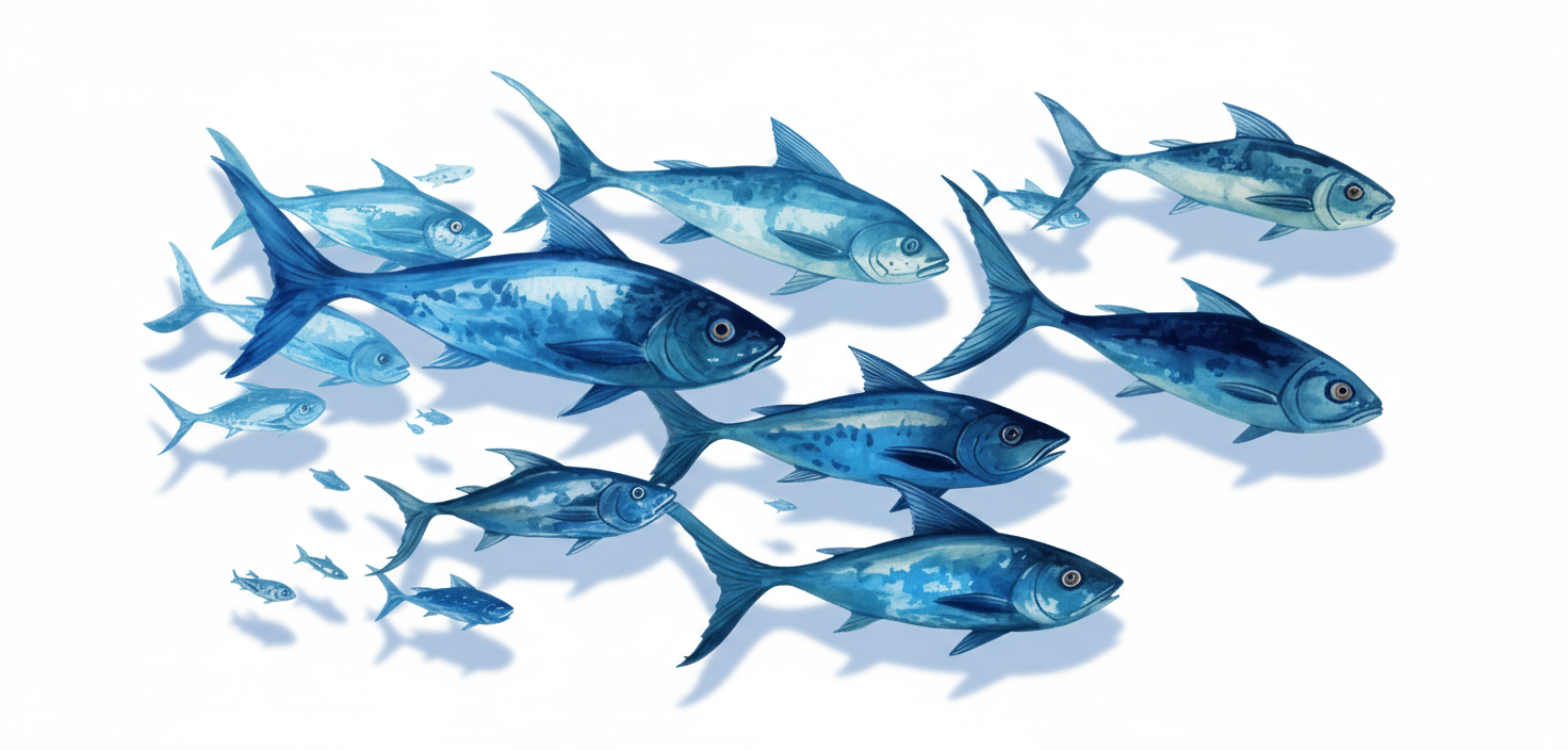 Ławica niebieskich ryb
